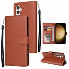 For Samsung Galaxy S24+ 5G 3-Card Slots Multifunctional Leather Phone Case(Brown) - 1
