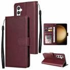 For Samsung Galaxy S24+ 5G 3-Card Slots Multifunctional Leather Phone Case(Wine Red) - 1