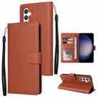 For Samsung Galaxy S24 5G 3-Card Slots Multifunctional Leather Phone Case(Brown) - 1