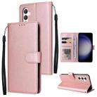 For Samsung Galaxy S24 5G 3-Card Slots Multifunctional Leather Phone Case(Rose Gold) - 1
