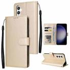 For Samsung Galaxy S24 5G Multifunctional Horizontal Flip Leather Phone Case with Three Card Slot(Gold) - 1