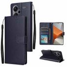 For Xiaomi Redmi Note 13 Pro+ Multifunctional Horizontal Flip Leather Phone Case with Three Card Slot(Blue) - 1