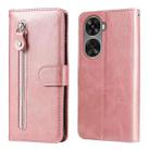 For Huawei nova 11 SE Fashion Calf Texture Zipper Leather Phone Case(Rose Gold) - 1