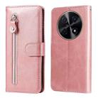 For Huawei Enjoy 70 Pro Fashion Calf Texture Zipper Leather Phone Case(Rose Gold) - 1