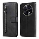 For Huawei Enjoy 70 Pro Fashion Calf Texture Zipper Leather Phone Case(Black) - 1