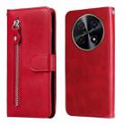 For Huawei Enjoy 70 Pro Fashion Calf Texture Zipper Leather Phone Case(Red) - 1