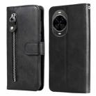 For Huawei nova 14 Fashion Calf Texture Zipper Leather Phone Case(Black) - 1