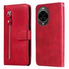 For Huawei nova 14 Fashion Calf Texture Zipper Leather Phone Case(Red) - 1