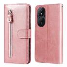 For Honor Play 50 Plus Fashion Calf Texture Zipper Leather Phone Case(Rose Gold) - 1