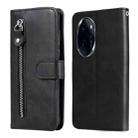 For Honor 100 Pro Fashion Calf Texture Zipper Leather Phone Case(Black) - 1