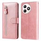 For Honor X50i+ Fashion Calf Texture Zipper Leather Phone Case(Rose Gold) - 1