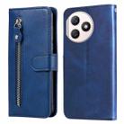 For Honor X50i+ Fashion Calf Texture Zipper Leather Phone Case(Blue) - 1