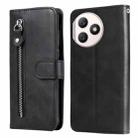 For Honor X50i+ Fashion Calf Texture Zipper Leather Phone Case(Black) - 1