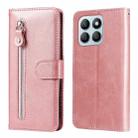 For Honor X8b Fashion Calf Texture Zipper Leather Phone Case(Rose Gold) - 1