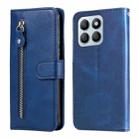 For Honor X8b Fashion Calf Texture Zipper Leather Phone Case(Blue) - 1