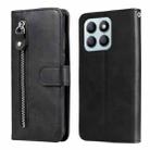 For Honor X8b Fashion Calf Texture Zipper Leather Phone Case(Black) - 1