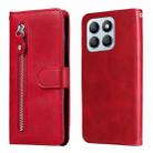 For Honor X8b Fashion Calf Texture Zipper Leather Phone Case(Red) - 1