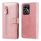 For Honor 90 GT Fashion Calf Texture Zipper Leather Phone Case(Rose Gold) - 1