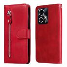 For Honor 90 GT Fashion Calf Texture Zipper Leather Phone Case(Red) - 1