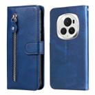 For Honor Magic6 Pro Fashion Calf Texture Zipper Leather Phone Case(Blue) - 1