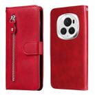 For Honor Magic6 Pro Fashion Calf Texture Zipper Leather Phone Case(Red) - 1