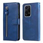 For Honor 200 Lite Global Fashion Calf Texture Zipper Leather Phone Case(Blue) - 1