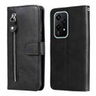 For Honor 200 Lite Global Fashion Calf Texture Zipper Leather Phone Case(Black) - 1