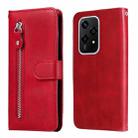 For Honor 200 Lite Global Fashion Calf Texture Zipper Leather Phone Case(Red) - 1