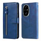 For Honor 200 Pro Fashion Calf Texture Zipper Leather Phone Case(Blue) - 1