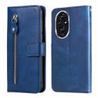 For Honor 200 Fashion Calf Texture Zipper Leather Phone Case(Blue) - 1