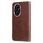 For Honor 200 Fashion Calf Texture Zipper Leather Phone Case(Brown) - 3