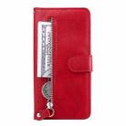 For Honor 200 Fashion Calf Texture Zipper Leather Phone Case(Red) - 2