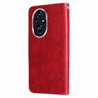 For Honor 200 Fashion Calf Texture Zipper Leather Phone Case(Red) - 3