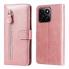For Honor Play 60 Plus Fashion Calf Texture Zipper Leather Phone Case(Rose Gold) - 1