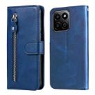 For Honor Play 60 Plus Fashion Calf Texture Zipper Leather Phone Case(Blue) - 1