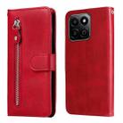 For Honor Play 60 Plus Fashion Calf Texture Zipper Leather Phone Case(Red) - 1