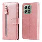 For Honor X6b Fashion Calf Texture Zipper Leather Phone Case(Rose Gold) - 1