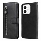 For Honor X60i Fashion Calf Texture Zipper Leather Phone Case(Black) - 1