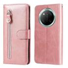 For Honor X9c / Magic7 Lite Fashion Calf Texture Zipper Leather Phone Case(Rose Gold) - 1