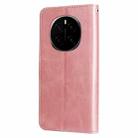 For Honor Magic7 Fashion Calf Texture Zipper Leather Phone Case(Rose Gold) - 3