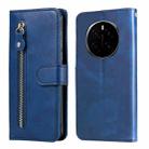 For Honor Magic7 Fashion Calf Texture Zipper Leather Phone Case(Blue) - 1