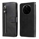 For Honor Magic7 Fashion Calf Texture Zipper Leather Phone Case(Black) - 1