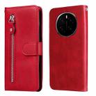 For Honor Magic7 Fashion Calf Texture Zipper Leather Phone Case(Red) - 1