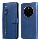 For Honor Magic7 Pro Fashion Calf Texture Zipper Leather Phone Case(Blue) - 1