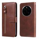 For Honor Magic7 Pro Fashion Calf Texture Zipper Leather Phone Case(Brown) - 1