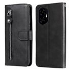 For Honor 300 Fashion Calf Texture Zipper Leather Phone Case(Black) - 1