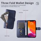 For Honor 300 Ultra Fashion Calf Texture Zipper Leather Phone Case(Blue) - 3