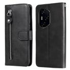 For Honor 300 Ultra Fashion Calf Texture Zipper Leather Phone Case(Black) - 1