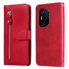 For Honor 400 Fashion Calf Texture Zipper Leather Phone Case(Red) - 1