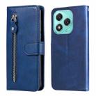 For Honor 400 Lite Fashion Calf Texture Zipper Leather Phone Case(Blue) - 1